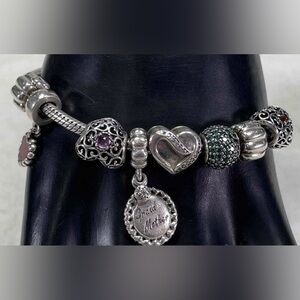 PANDORA Bracelet 925 ALE + 8 Charms – Original